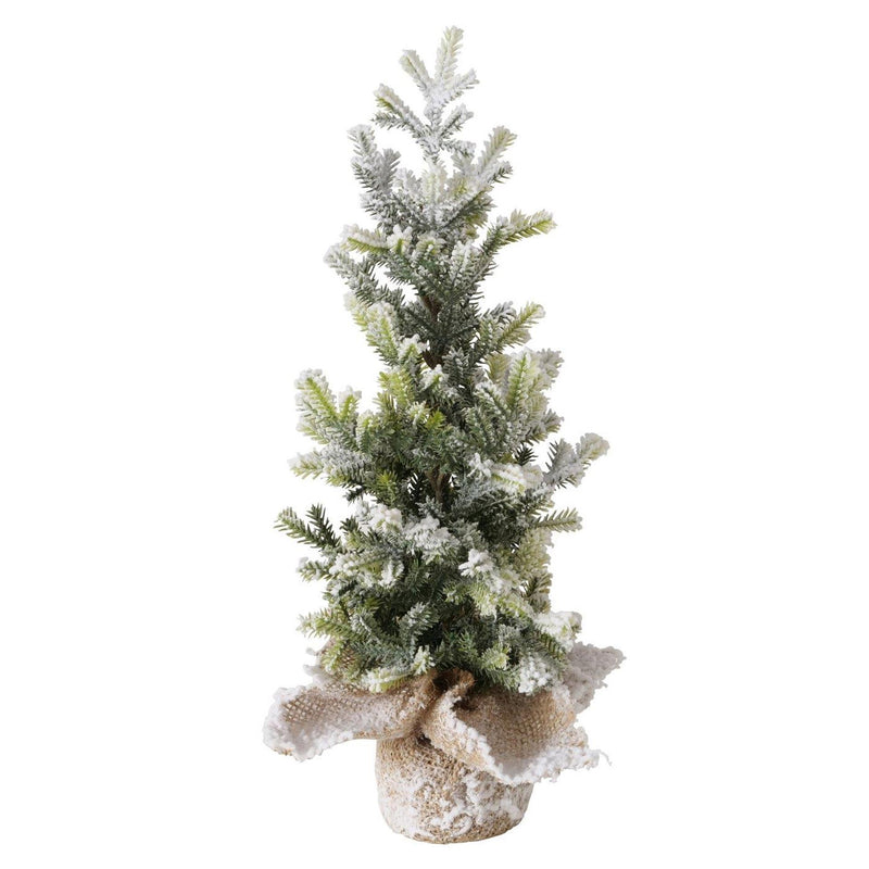 Afbeelding laden in galerijviewer, Boltze home kunstkerstboom in jute zak tanne zilverden ø15xh40cm
