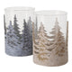 Boltze home theelichthouder glas m. kerstbomen h12cm