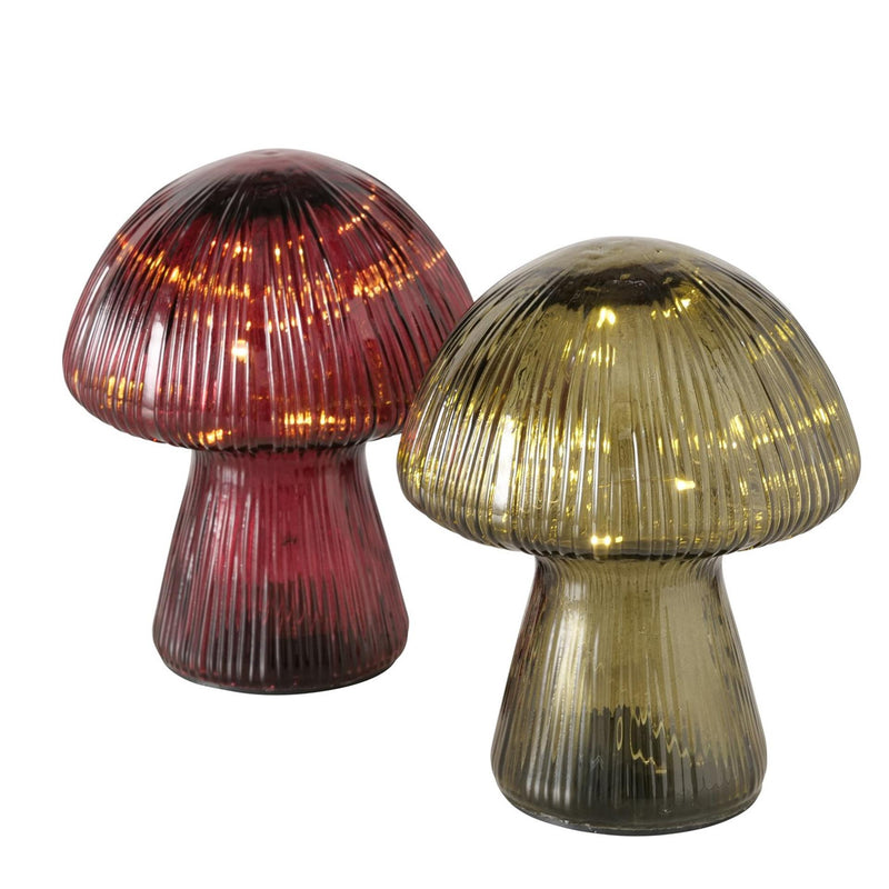 Afbeelding laden in galerijviewer, Boltze home beeld paddenstoel glas led h15cm
