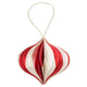 Boltze home kerstbal yorki papier ovaal h8,9xã˜10,2cm mat rood wit