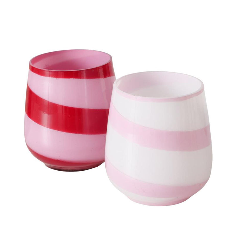 Afbeelding laden in galerijviewer, Boltze home windlicht streep roze 8,5cm
