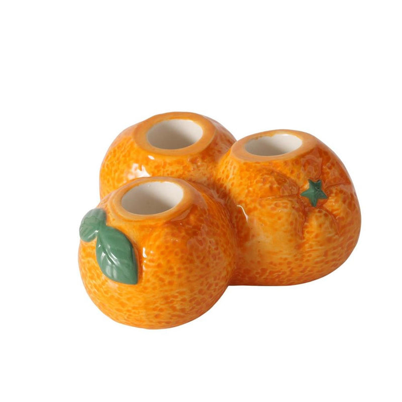 Afbeelding laden in galerijviewer, Boltze home kandelaar sinaasappel 12x11x6cm porselein oranje
