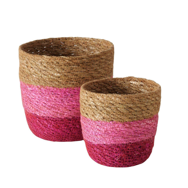 Afbeelding laden in galerijviewer, Boltze home mandje rosaly 2-delig zeewier ø13,5-17cm

