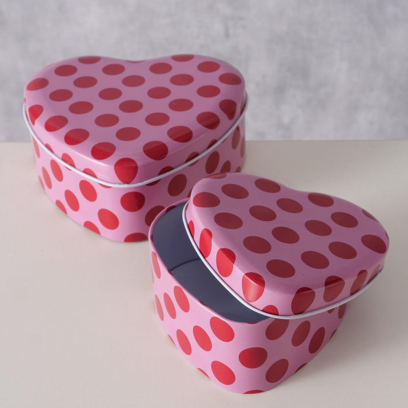 Afbeelding laden in galerijviewer, Boltze home blik ladina hartvorm set a 2 stuks
