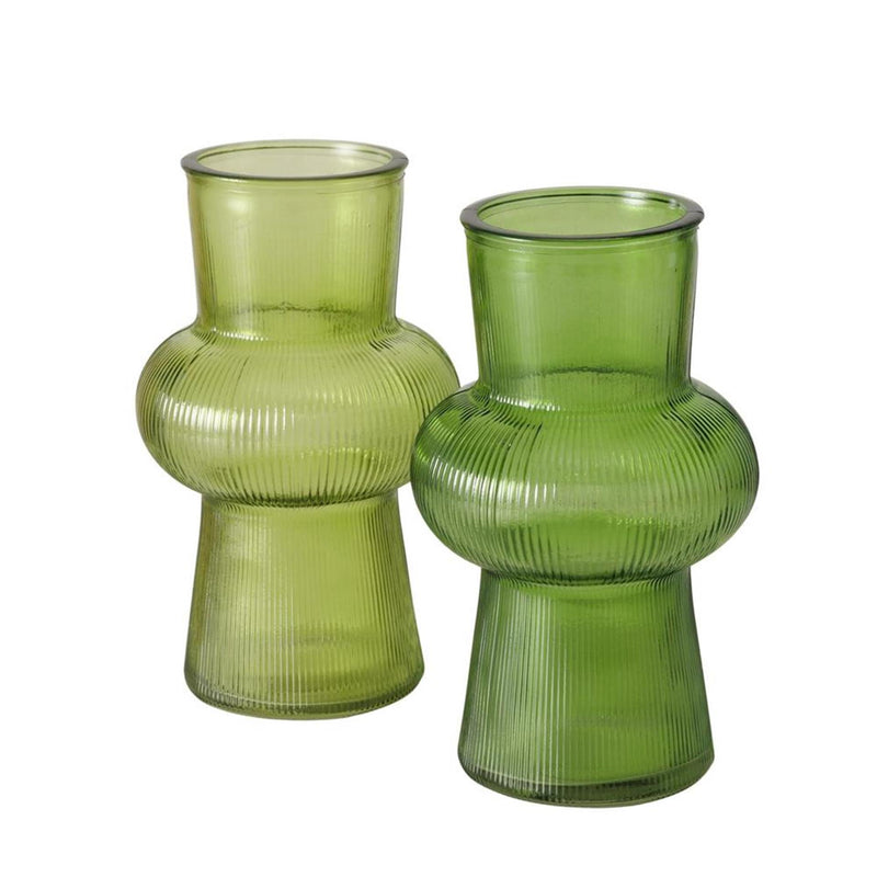 Afbeelding laden in galerijviewer, Boltze home vaas glas groen h20cm
