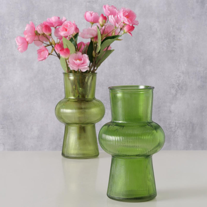 Afbeelding laden in galerijviewer, Boltze home vaas glas groen h20cm
