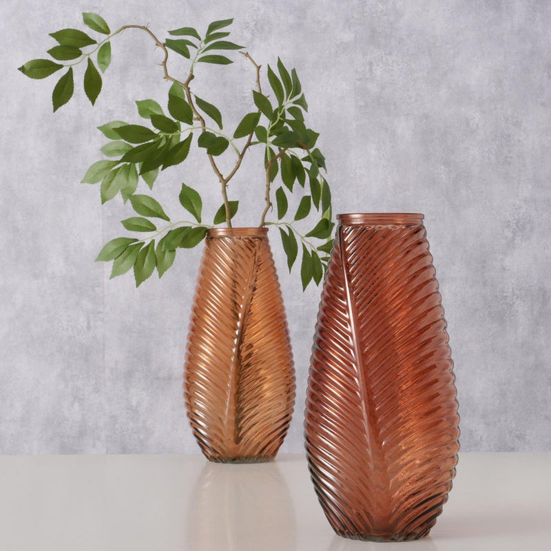 Afbeelding laden in galerijviewer, Boltze home vaas leavo glas 13,5x13x28cm
