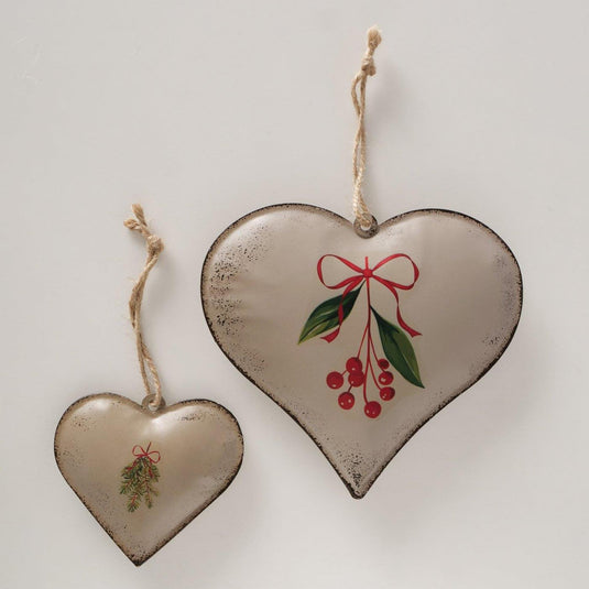 Boltze home decohanger hart noelle set a 2 stuks l9,5-17cm b1,8-2,3cm h9,5-16,5cm