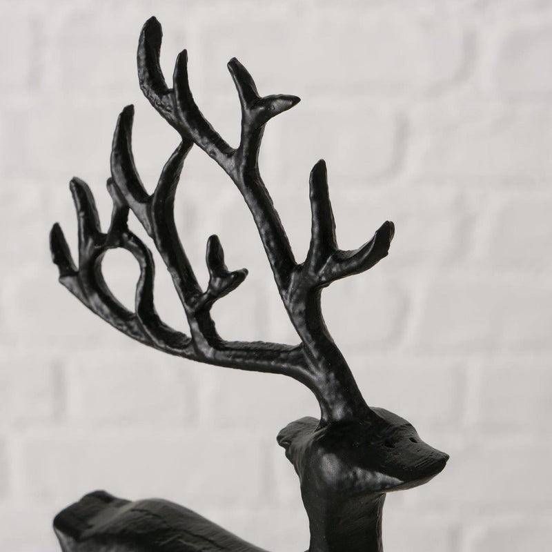 Afbeelding laden in galerijviewer, Boltze home figuur hert zwart 9x3x20cm
