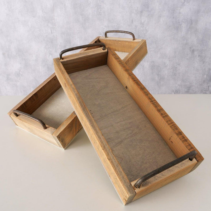 Afbeelding laden in galerijviewer, Boltze home dienblad hout 2-delig
