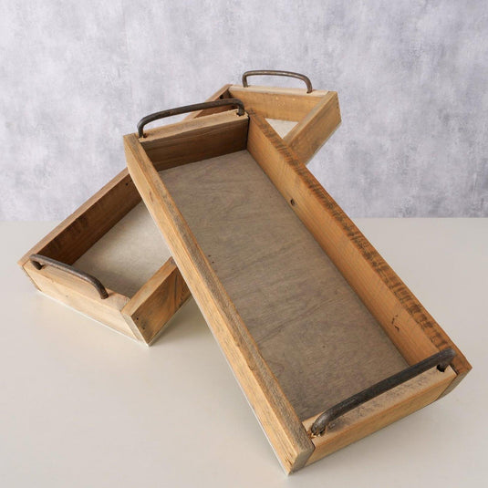 Boltze home dienblad hout 2-delig