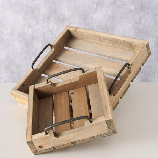 Boltze home dienblad ronja hout 2-delig l20-30cm h5cm