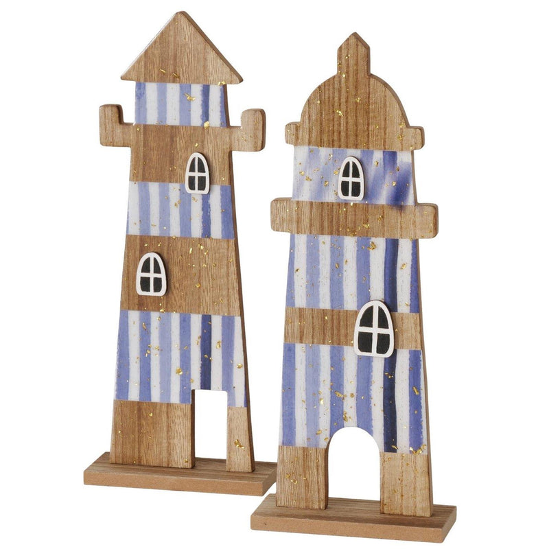 Afbeelding laden in galerijviewer, Boltze home decoratieve standaard vuurtoren konnie 12x5x31cm 2 assorti
