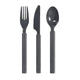 Duni kunststof bestekset 6-delig granite herbruikbaar (2x mes, 2x vork, 2x lepel)