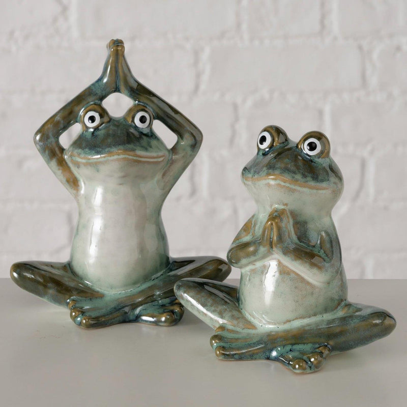 Afbeelding laden in galerijviewer, Boltze home figuur steffo kikker 11,5x7,5x14cm 2 assorti
