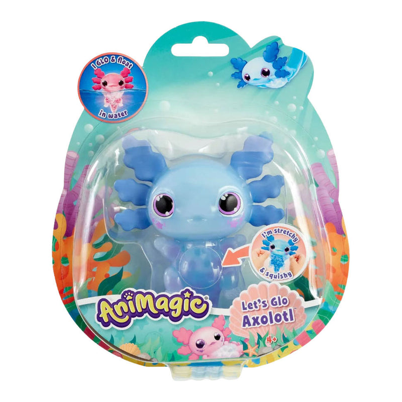 Afbeelding laden in galerijviewer, Goliath animagic let's glo axolotl blauw - speelfiguur - lichtgevende axolotl
