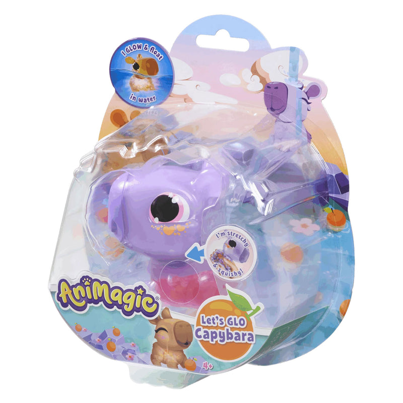 Afbeelding laden in galerijviewer, Goliath animagic let's glo capybara purple - speelfiguur - lichtgevende capybara
