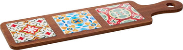 Excellent houseware serveerplateau bamboe aardewerk 49,5x13cm