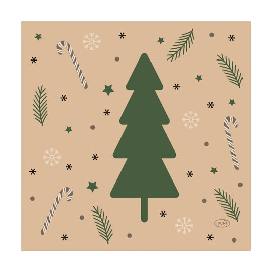 Duni servetten natural yuletid 33x33cm
