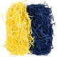 Crinkle papier, l: 25-30 cm, b: 3 mm, donkerblauw, geel, 2x50 gr 1 doos