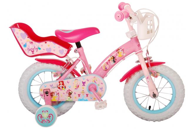 Afbeelding laden in galerijviewer, Disney Princess Kinderfiets - Meisjes - 12 inch - Roze - Twee Handremmen
