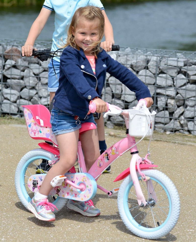 Afbeelding laden in galerijviewer, Disney Princess Kinderfiets - Meisjes - 12 inch - Roze - Twee Handremmen
