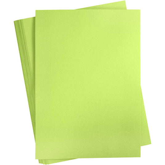 Gekleurd karton, a2, vel 420x594 mm, 180 gr, lichtgroen, 100 vel 1 doos