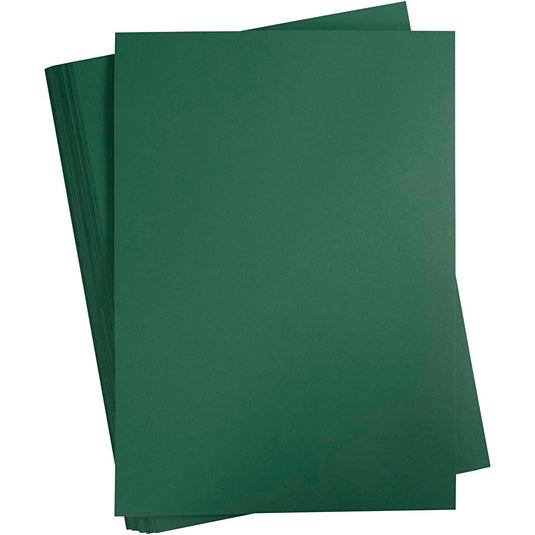 Gekleurd karton, a2, vel 420x594 mm, 180 gr, donkergroen, 100 vel 1 doos