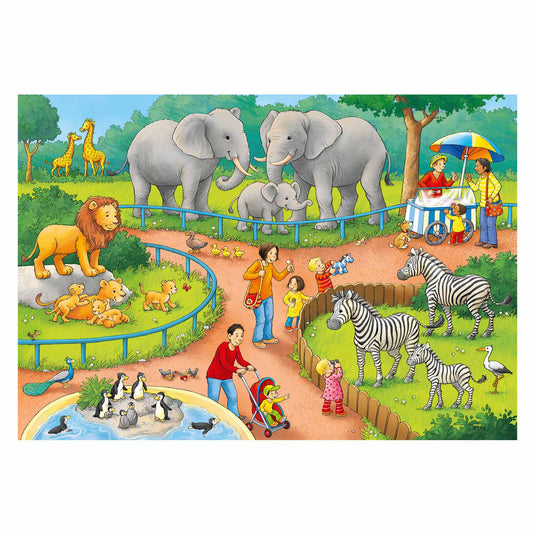 Ravensburger puzzel 2x24st. dag in de dierentuin