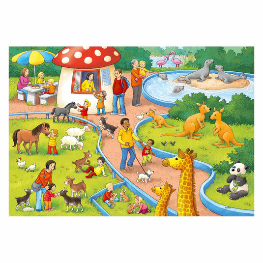Ravensburger puzzel 2x24st. dag in de dierentuin