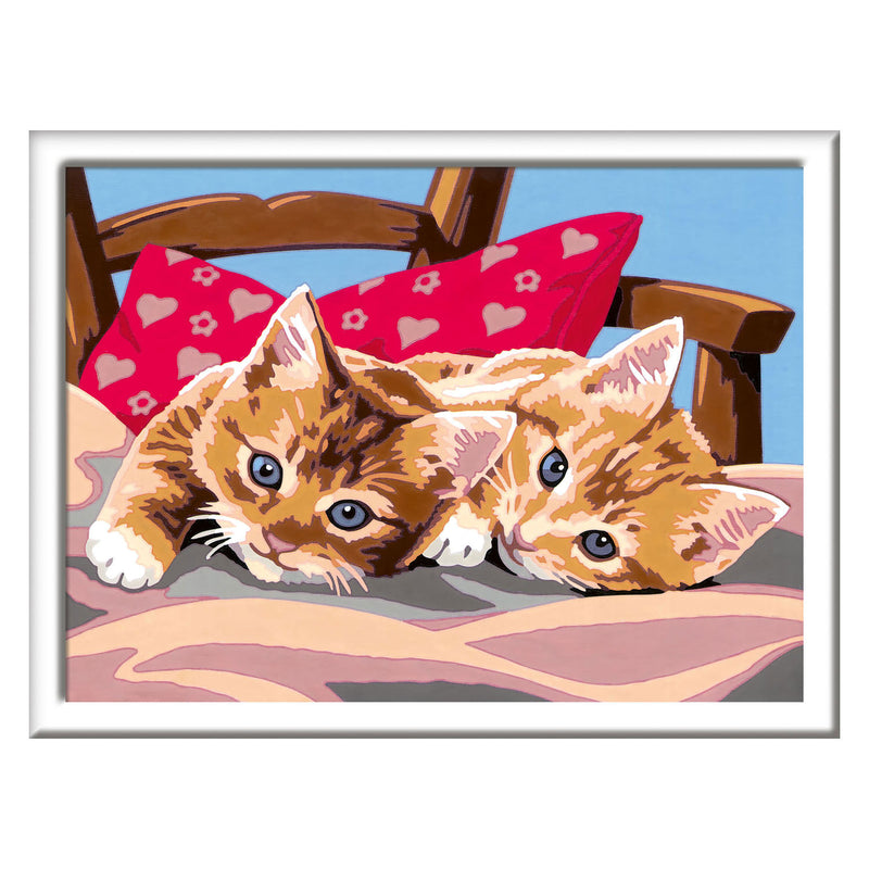 Afbeelding laden in galerijviewer, Ravensburger creart two cuddly cats - schilderen op nummer voor kinderen
