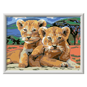 Ravensburger creart schilderen op nummer - kleine leeuwenwelpjes