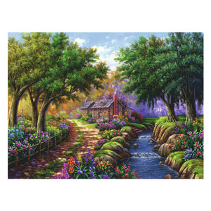 Ravensburger legpuzzel cottage bij de rivier, 1500st.