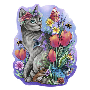 Ravensburger houten puzzel lovely cat - legpuzzel - 150 stukjes