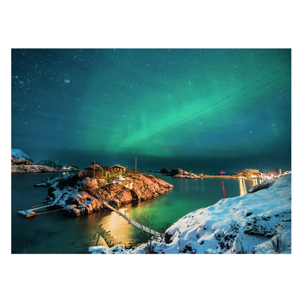 Afbeelding laden in galerijviewer, Ravensburger puzzel noorderlicht bij bergsfjord - legpuzzel - 500 stukjes
