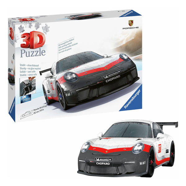 Afbeelding laden in galerijviewer, Ravensburger 3d puzzel porsche 911 gt3 cup, 108st.

