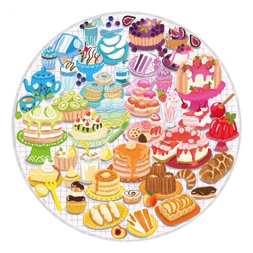 Afbeelding laden in galerijviewer, Ravensburger round puzzle circle of colors desserts pastries - legpuzzel - 500 stukjes
