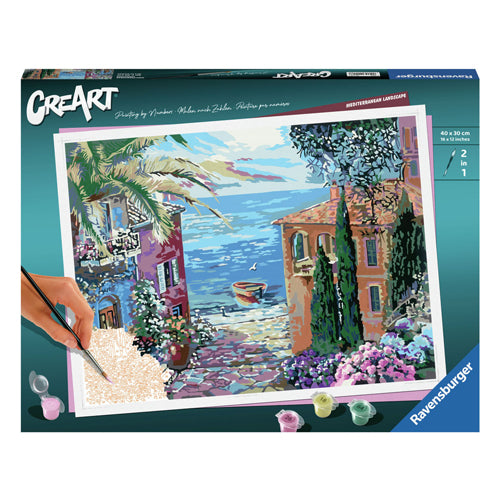 Afbeelding laden in galerijviewer, Ravensburger creart schilderen op nummer mediterranean landscape
