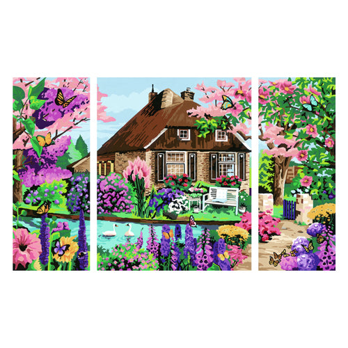 Afbeelding laden in galerijviewer, Ravensburger creart schilderen op nummer waterside cottage
