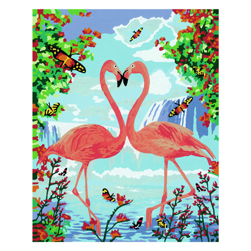 Afbeelding laden in galerijviewer, Ravensburger schilderen op nummer ravensburger creart schilderen op nummer - flamingo love
