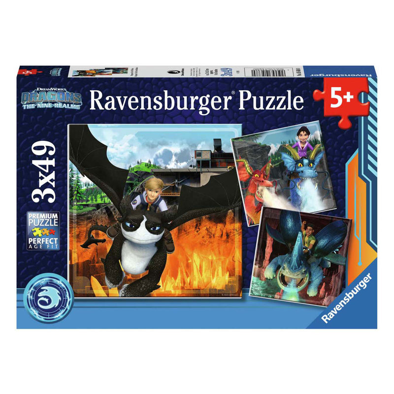 Afbeelding laden in galerijviewer, Ravensburger dragons the nine realms legpuzzel, 3x49st.
