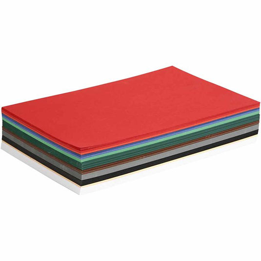 Kerst karton, a4, vel 210x297 mm, 180 gr, diverse kleuren, 300 div vellen 1 doos