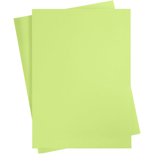 Gekleurd karton, a2, vel 420x594 mm, 180 gr, lichtgroen, 10 vel 1 doos