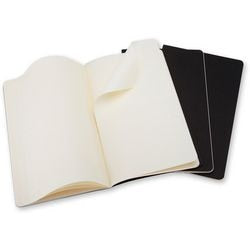 Moleskine cahier journals - large - blanco - zwart - set van 3