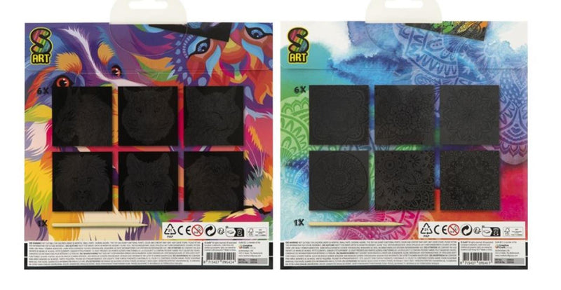 Afbeelding laden in galerijviewer, Grafix scratch kaarten, 6st. - mandala
