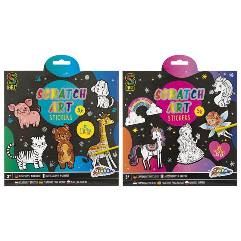 Afbeelding laden in galerijviewer, Grafix kraskunst stickers - fantasiewereld, 6dlg.
