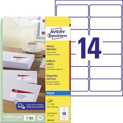 Adresetiketten avery j8163 99,1x38,1mm wit