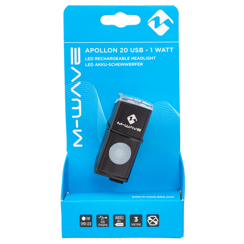 Afbeelding laden in galerijviewer, M-wave apollon 20 usb rechargeable battery front light
