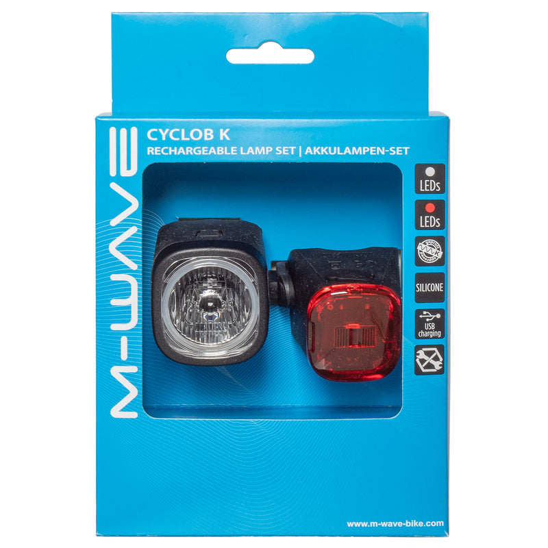 Afbeelding laden in galerijviewer, M-wave cyclob k rechargeable battery lighting set
