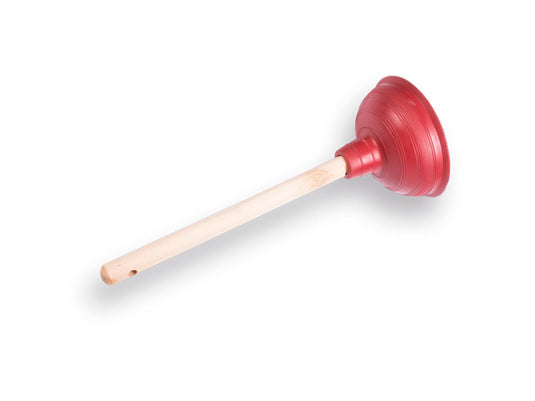 Gootsteenontstopper 38xø14cm met houten steel en natuur rubber